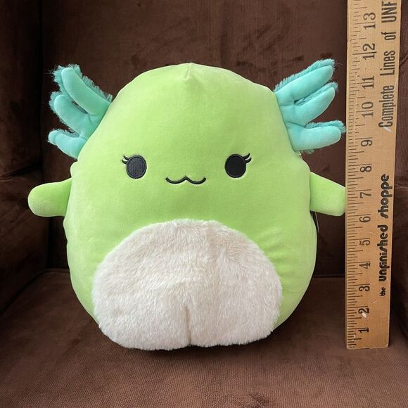 Squishmallows 11” Mipsy Green Blue Axolotl with Fuzzy Tummy Plush Toy Stuffed - Picture 3 of 3
